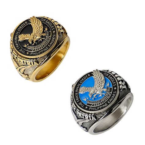 Stainless Steel Eagles Fraternal Rings For Men Size 7.